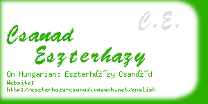 csanad eszterhazy business card